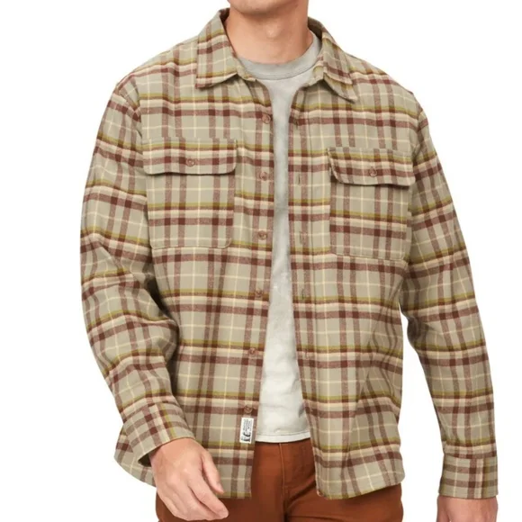 202. Marmot Doran Midweight Flannel Shirt | Color: Vetiver - Picture 2 of 9